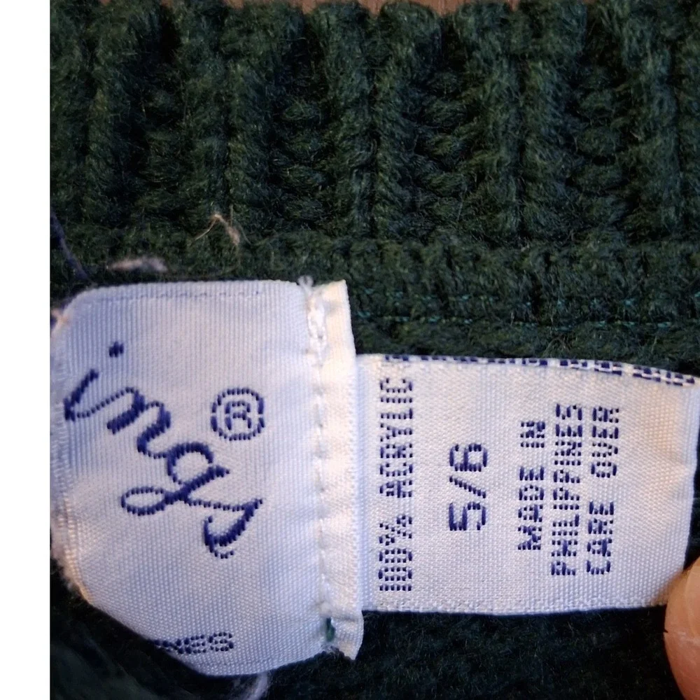 Vintage 90's Kitestrings Boys Sweater Sz 5/6 Lodge Moose Winter‎ EUC